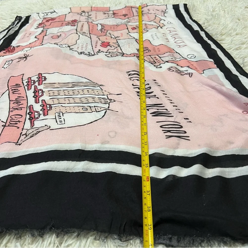 Kate Spade Map Of USA 80X30 inch Rectangle Viscose Scarf New No Tags Wanderlust - Picture 8 of 11